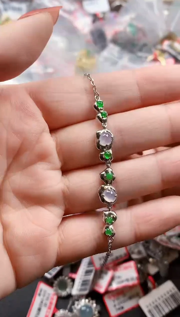 银S925镶嵌戒指翡翠天然A货缅甸翡翠