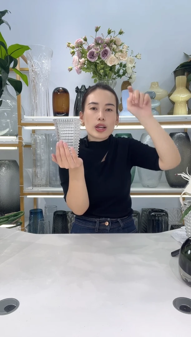 璀璨长方15cm透明玻璃花瓶