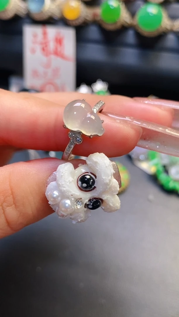 银S925镶嵌翡翠耳饰天然