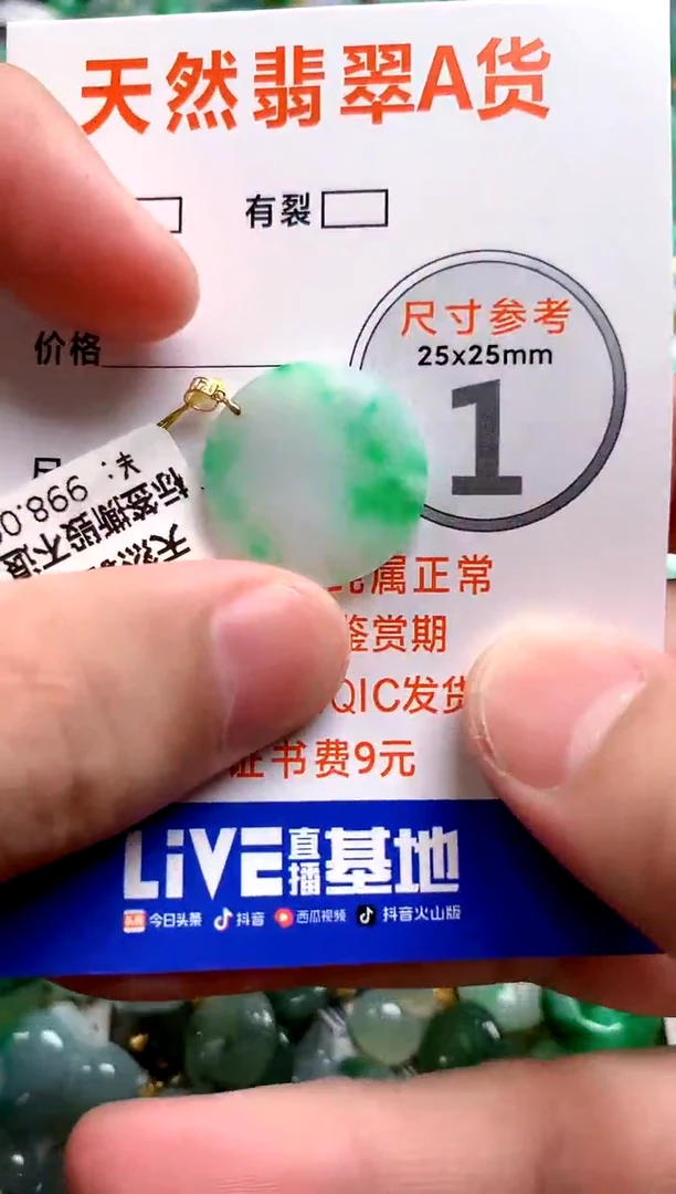 颈饰18K金镶嵌翡翠0818876623