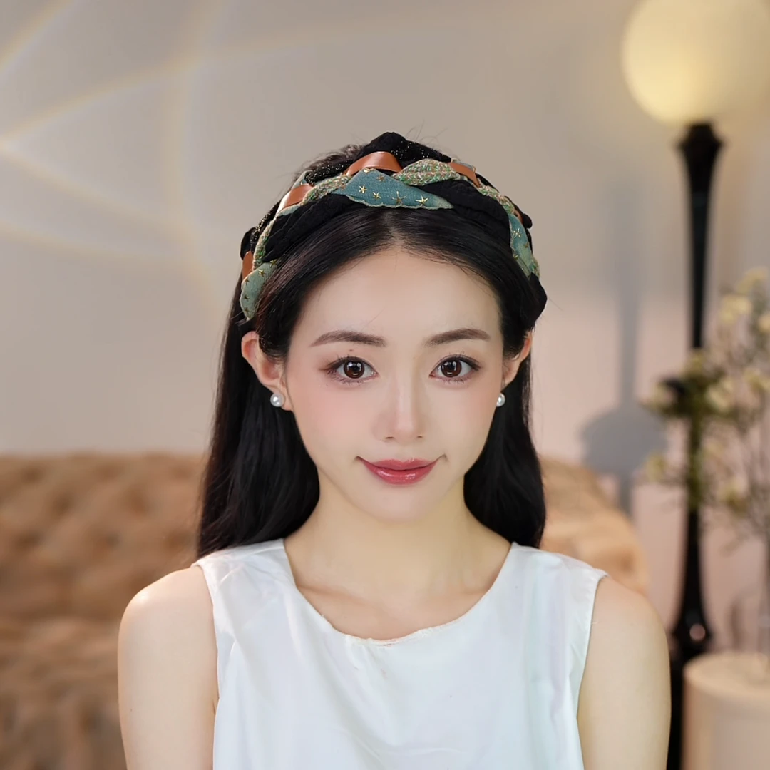 女通用简约韩版韩式发箍复古韩版网红网纱欧若智性风
