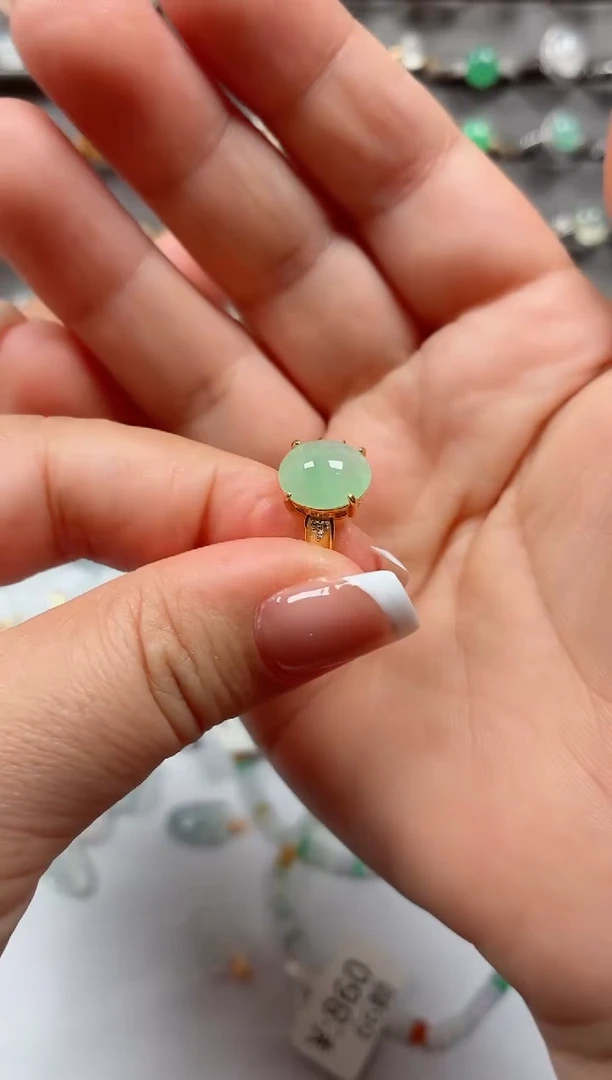 银S925镶嵌戒指翡翠.