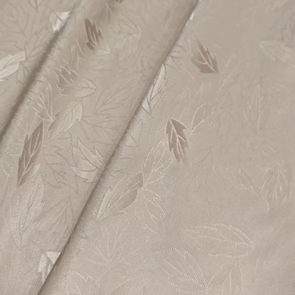 （喜物&粉色-山野落叶 重磅提花真丝料）16/ 高品质面料