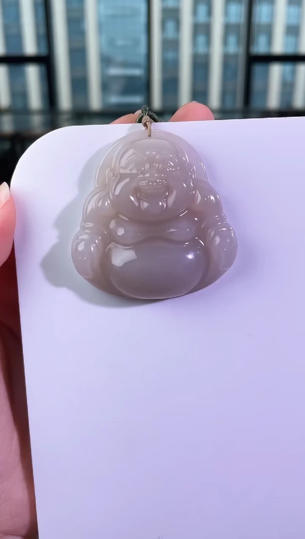 和田玉未镶嵌颈饰佛公 带包容