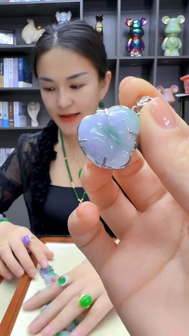 翡翠银S925镶嵌颈饰沉白diy劲饰