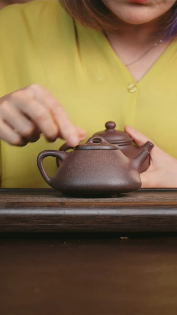 茶壶紫砂朝*池艺品紫砂 精选底槽清 子冶石瓢210cc