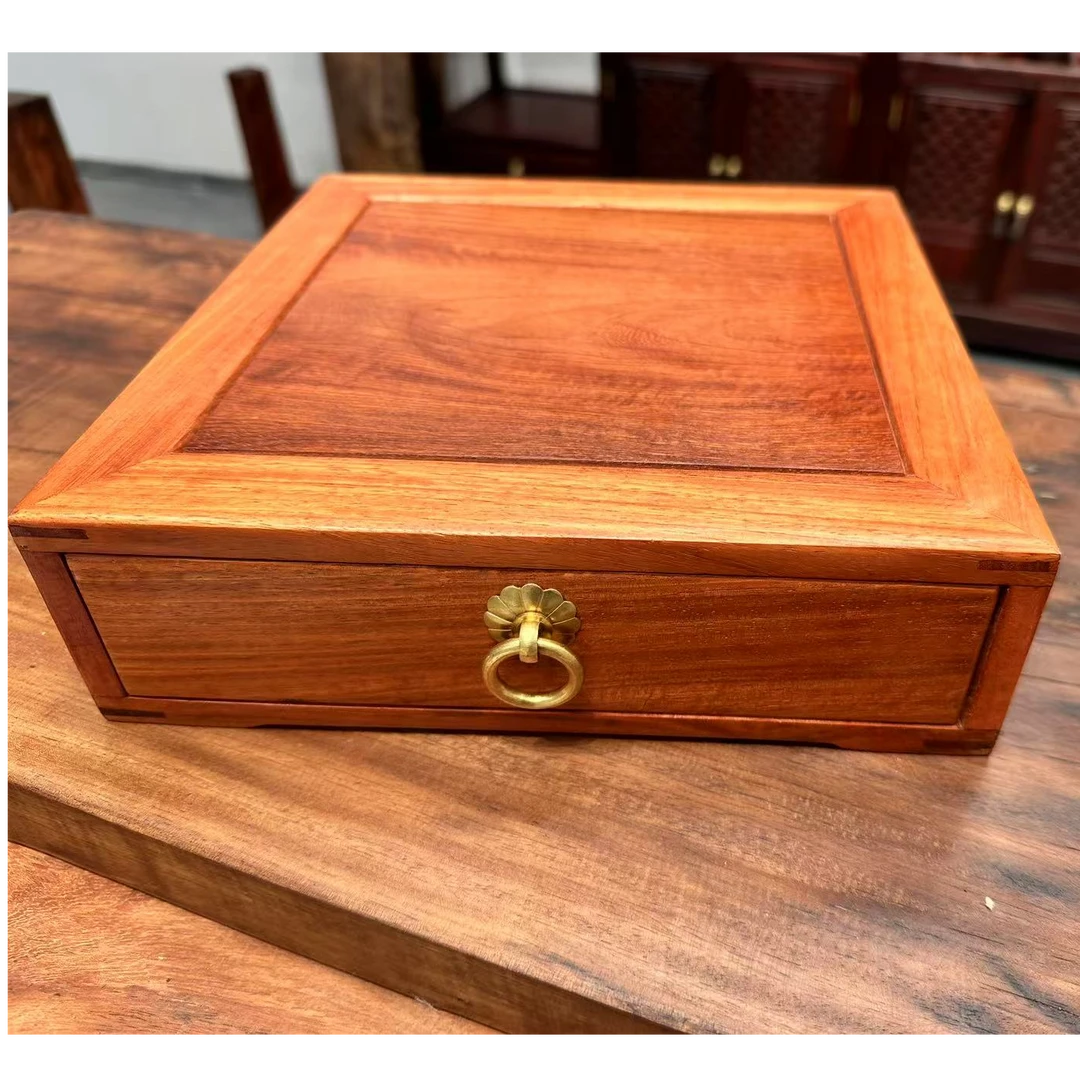 缅甸花梨茶叶盒#榫卯结构#24*24*7#原木