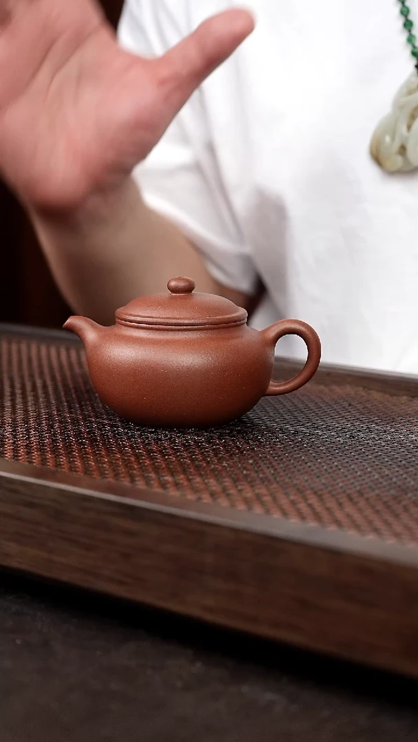 茶壶紫砂红皮龙永福莲子