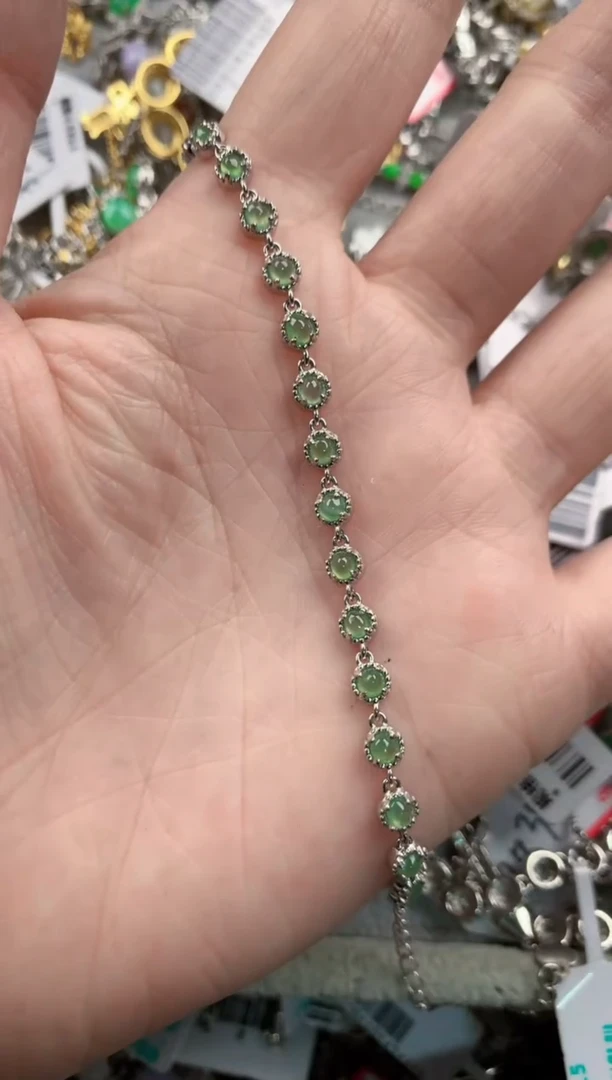 银S925镶嵌戒指翡翠999----6