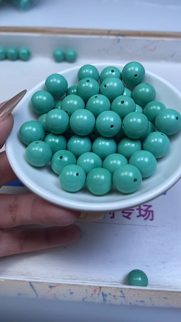 未镶嵌玛瑙手饰A1862 高 瓷 绿12mm2个8元