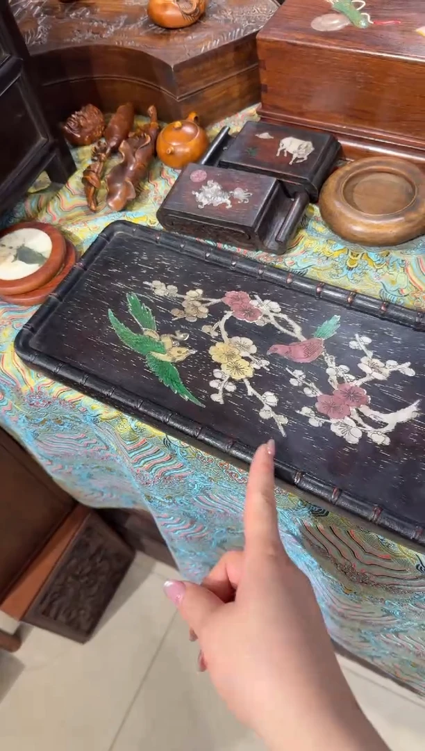 木木头款喜鹊登梅长盘98.888888