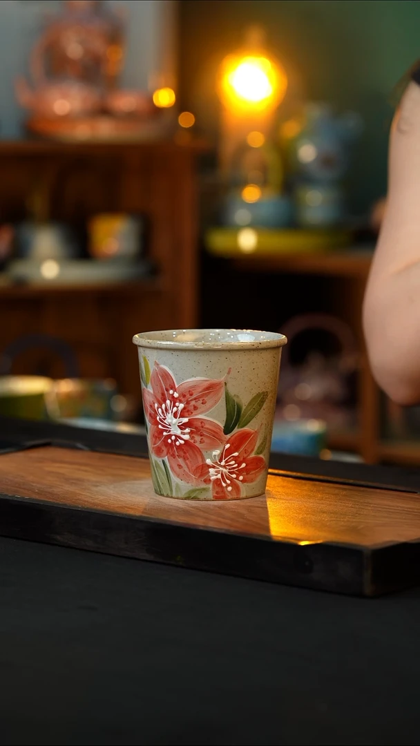 杯手绘心瓷陶瓷浮力