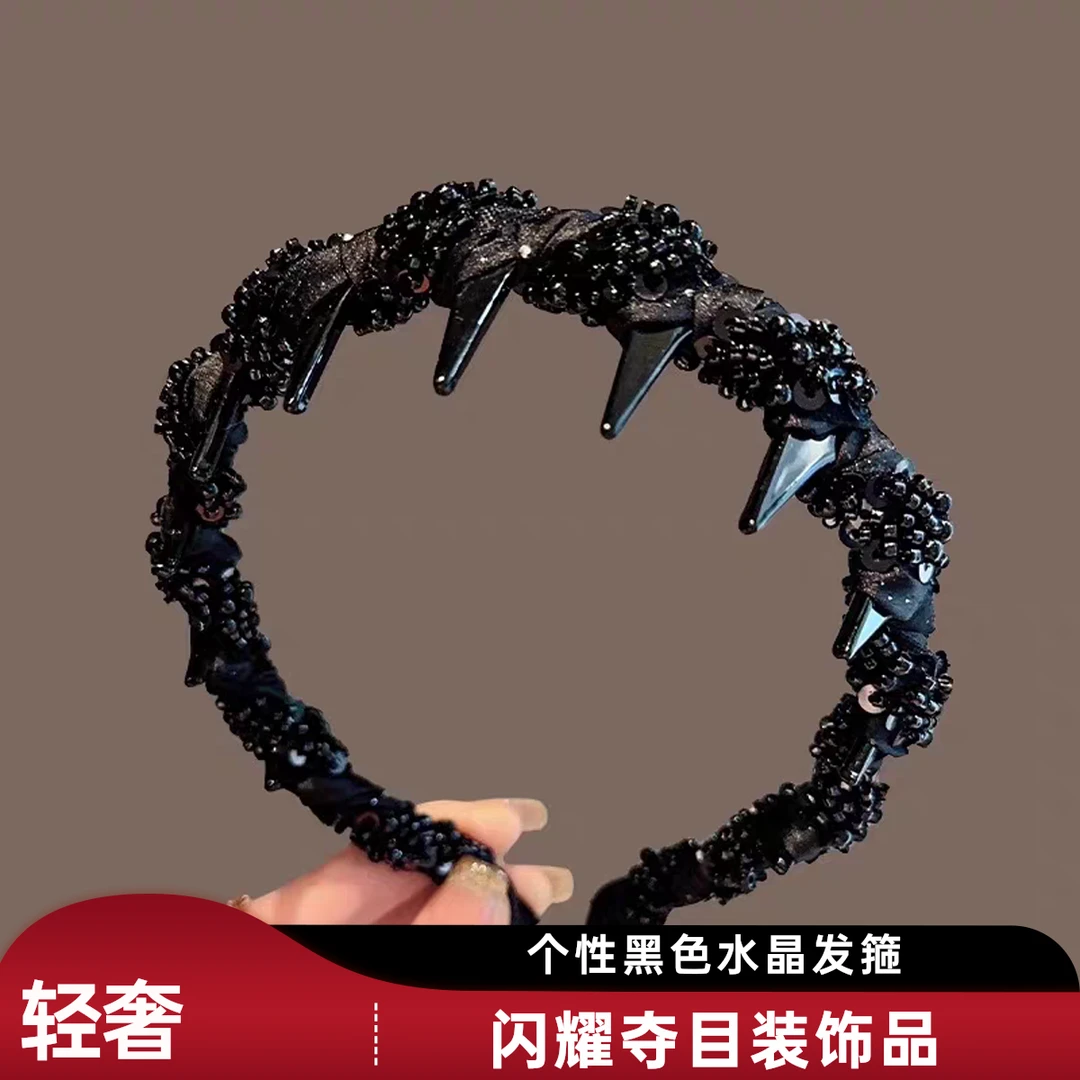 星檬极简风宽边满钻少女风韩系齿边发箍日韩女头箍网红带齿优雅