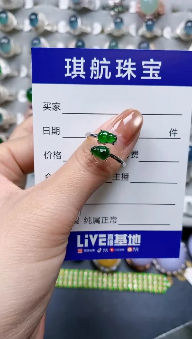 【闪购商品】翡翠戒指银S925镶嵌0537