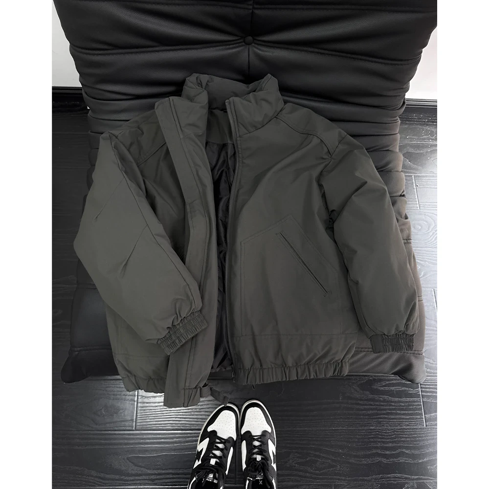 美式复古立领夹克棉服男款秋冬宽松休闲百搭cleanfit短款棉衣外套