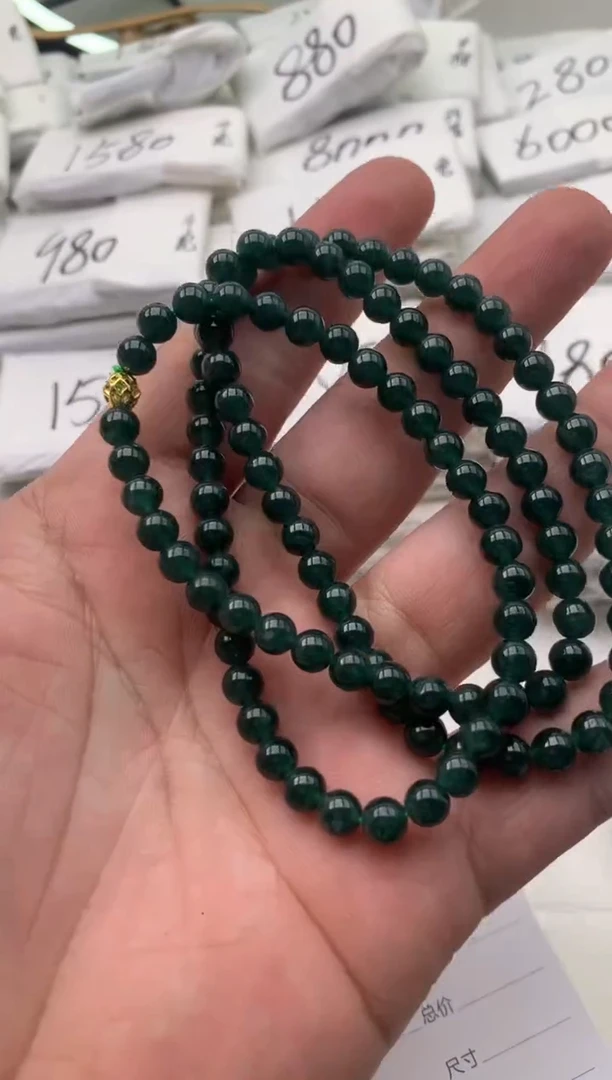 【闪购商品】翡翠颈饰未镶嵌珠链【完美度95】