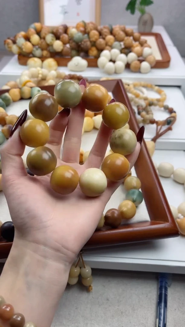 【闪购商品】菩提根/象牙果手串干磨大眼睛25mm瑕疵不补