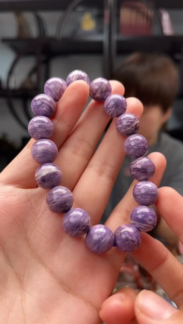 未镶嵌查罗石（紫龙晶）手串妖花 K11-12