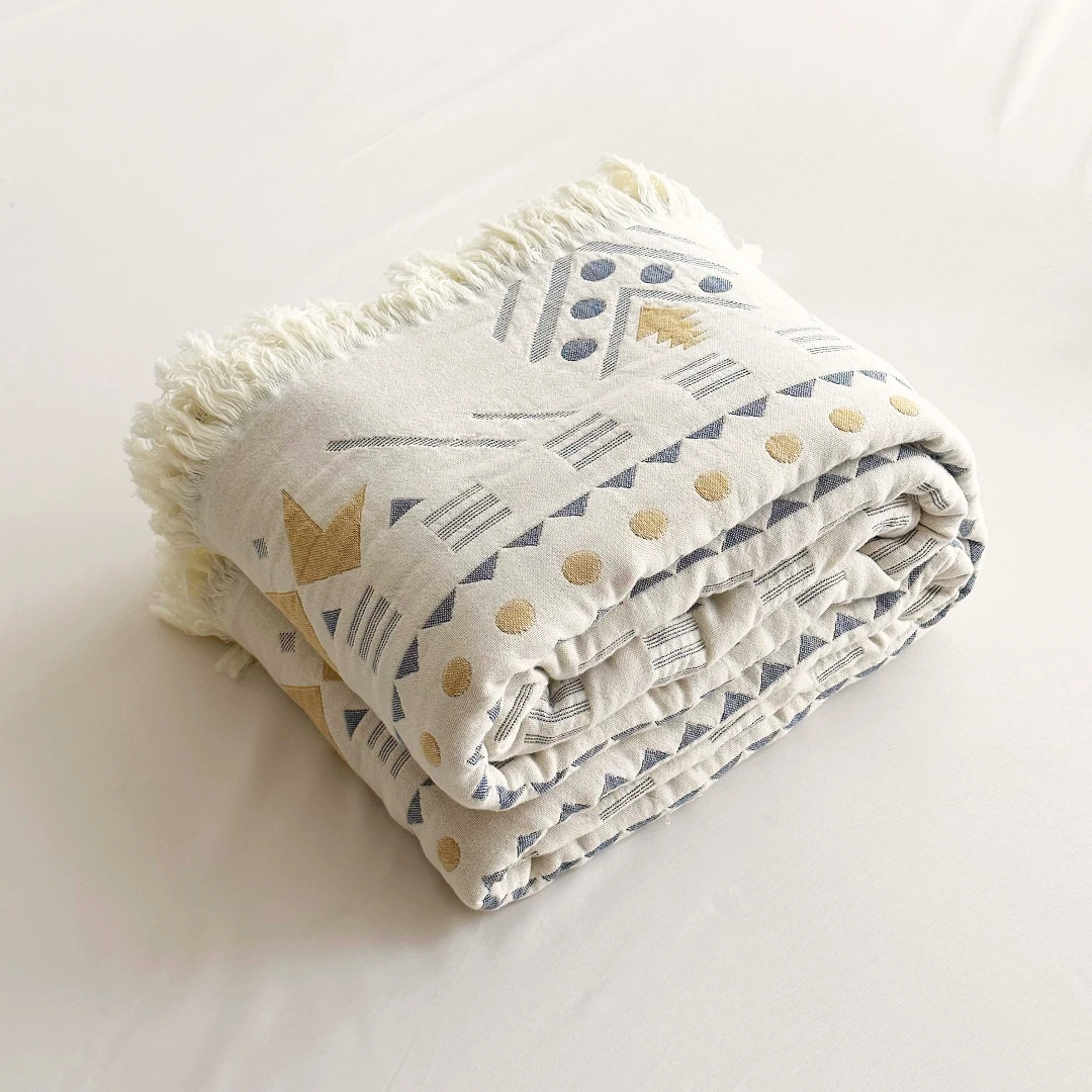 【京かわ会社】毛巾被 盖毯单双人 米亚风情白