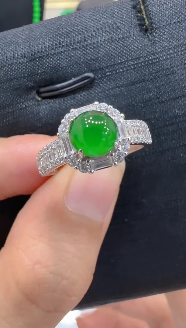 翡翠戒指银S925镶嵌多样性团购发一件