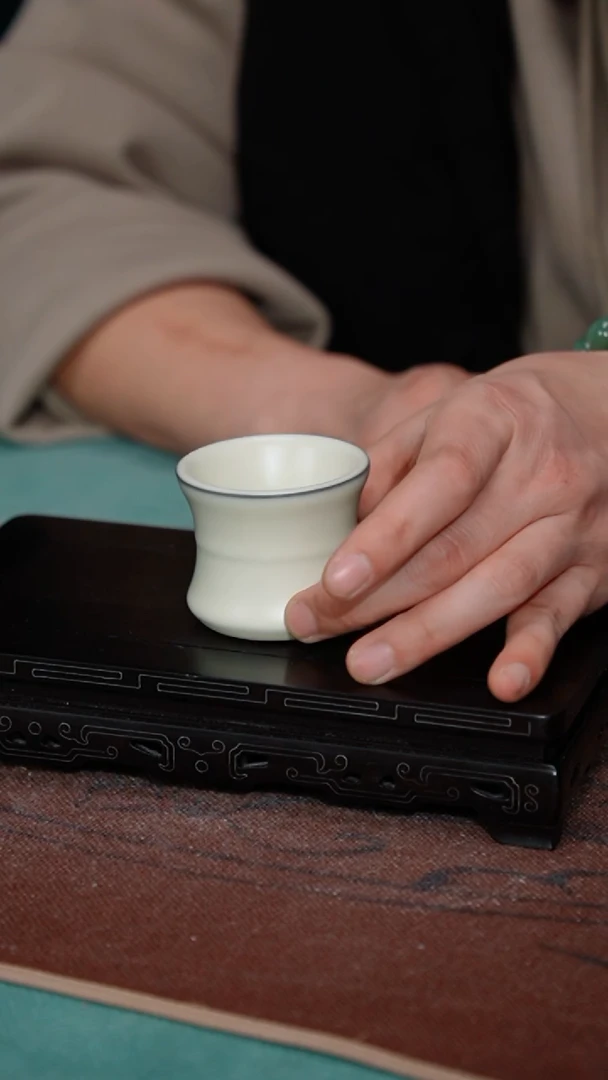 【闪购商品】86-2束腰竹节杯（灰胎 南山堂）