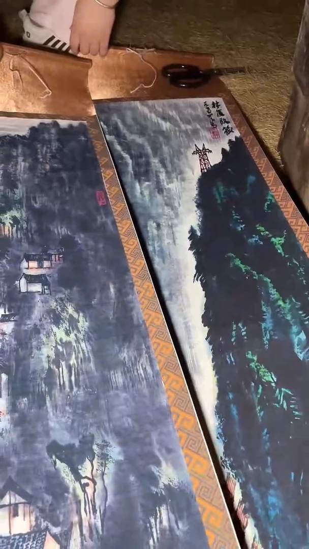 香榧木摆件---------（墨序甄选）山水四条屏