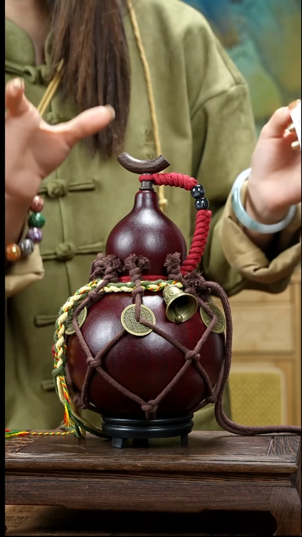 XY055简约大漆款天然酒葫芦（一物一拍）