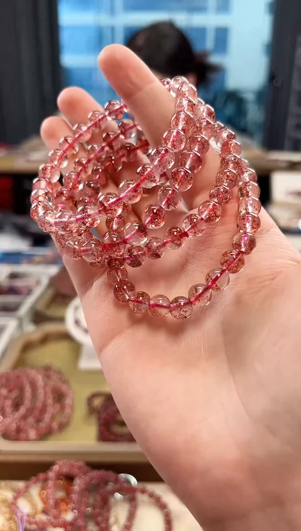 未镶嵌手串水晶金草莓超七单圈手串7mm【多样式发货】