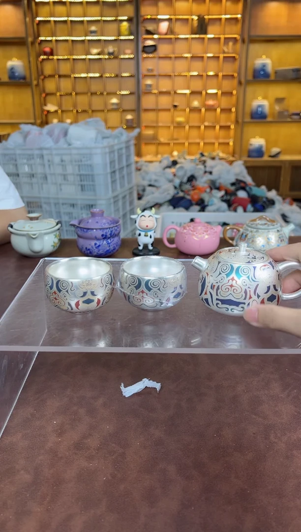 瓷片鸣盏居11111银山社壶套装