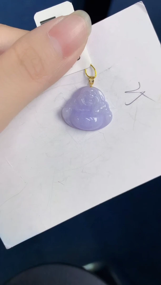 颈饰18K金镶嵌翡翠天然翡翠缅甸A货