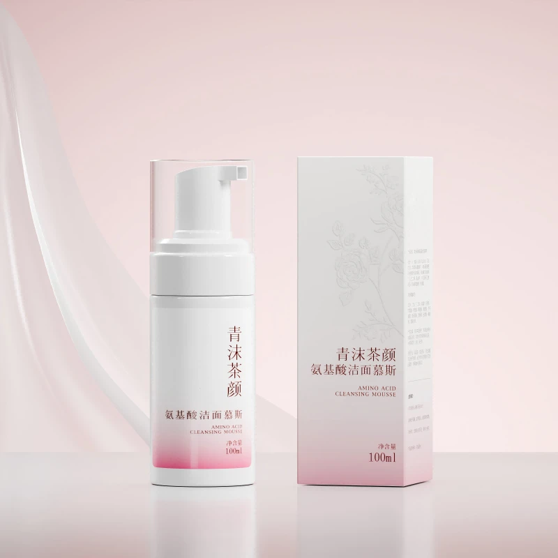 青沫茶颜  绵密泡沫 洗卸润养四合一 去油不去水 氨基酸洁面慕斯