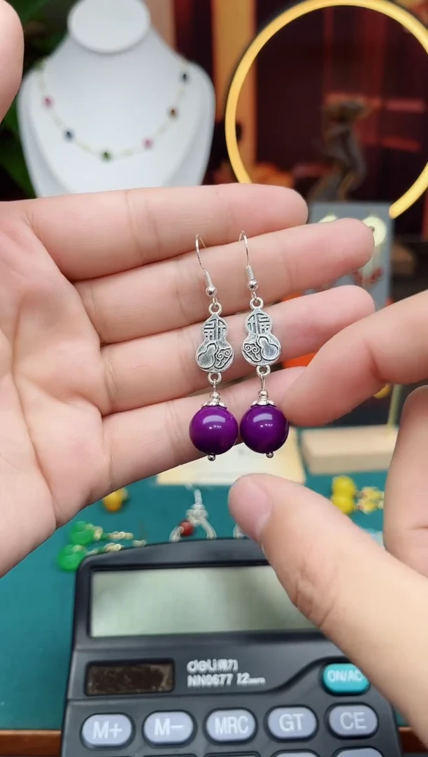 玛瑙/玉髓耳钉银S925镶嵌232000