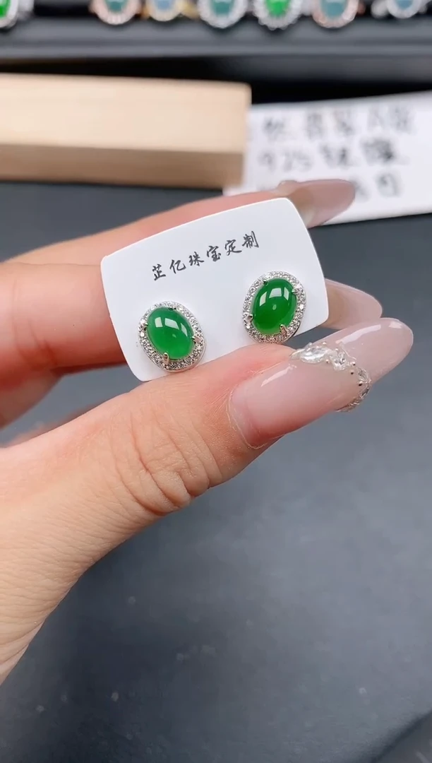 银S925镶嵌戒指翡翠111
