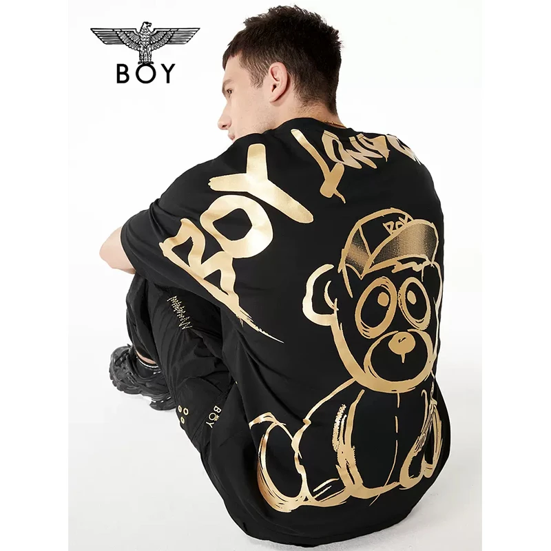【小熊轨迹】BOYLONDON潮牌短袖情侣款春夏小熊印花百搭T恤N01922