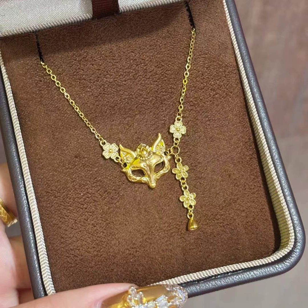【伟新源】足金999 5G工艺 狐狸面具套链5.64克