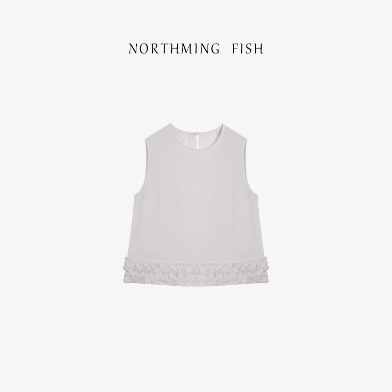 NorthMing fish「摩洛风情」精致高级 重工蕾丝设计感亚麻马夹