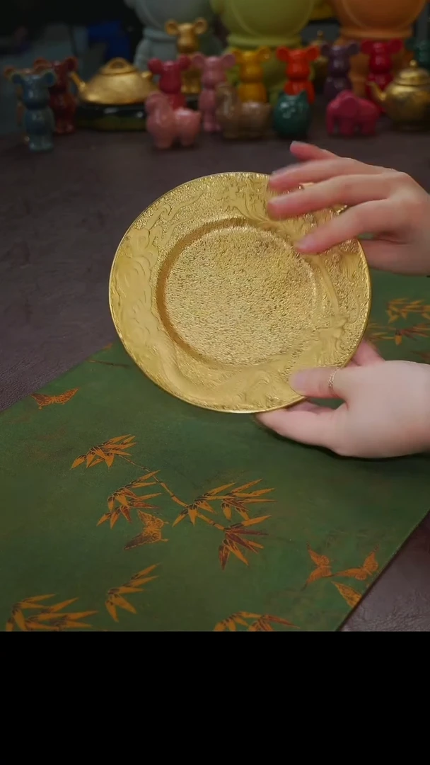 杯【宜景窑天目釉鎏金系列】龙吐水