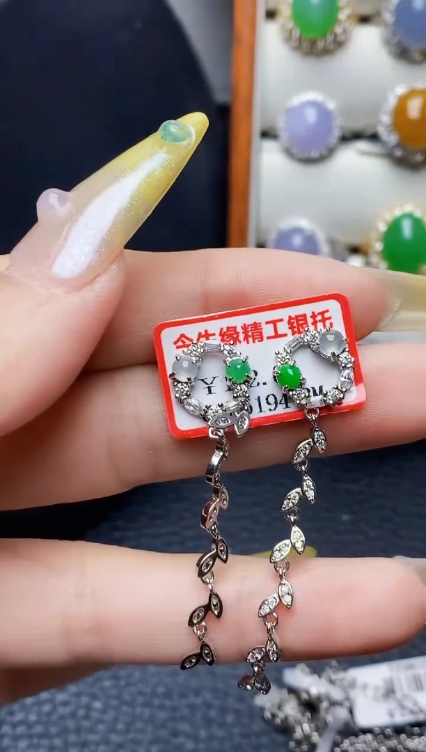 银S925镶嵌戒指翡翠2086