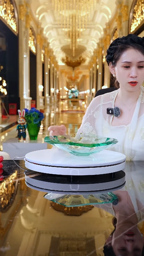 摆件AJ1111076翠绿色琉璃果盘