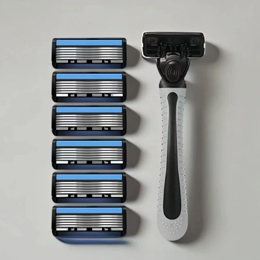 吉利克进口6层刀片剃须刀刮胡刀手动男士六层刀头胡子刀剃须刀片