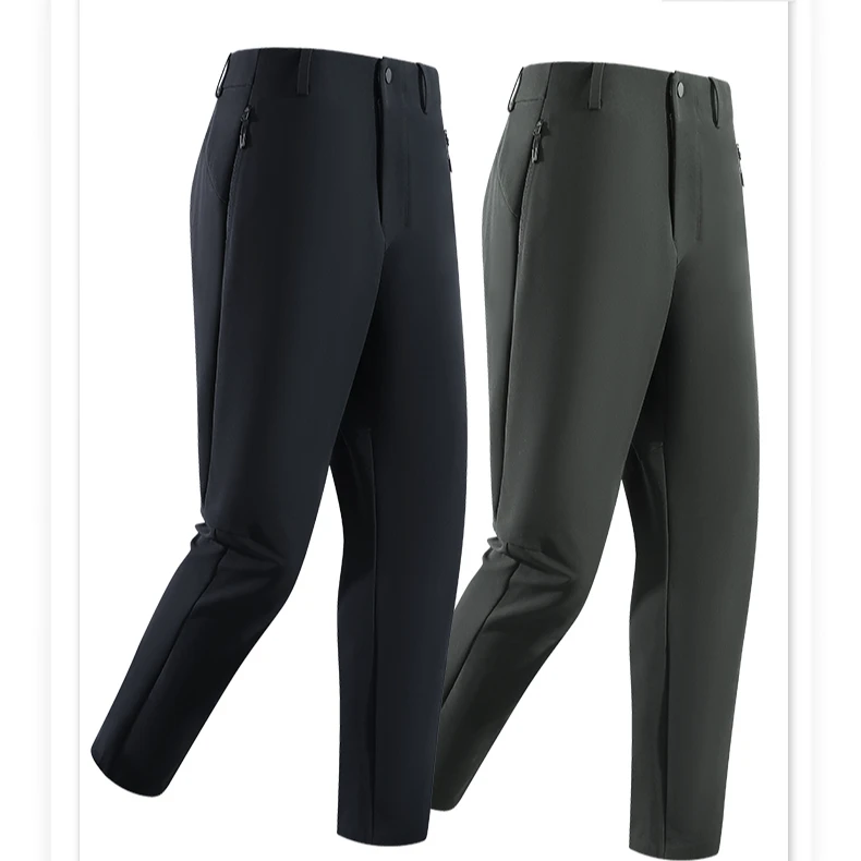 男户外休闲裤修身登山通勤运动时尚立裁长裤秋冬加绒保暖9254009