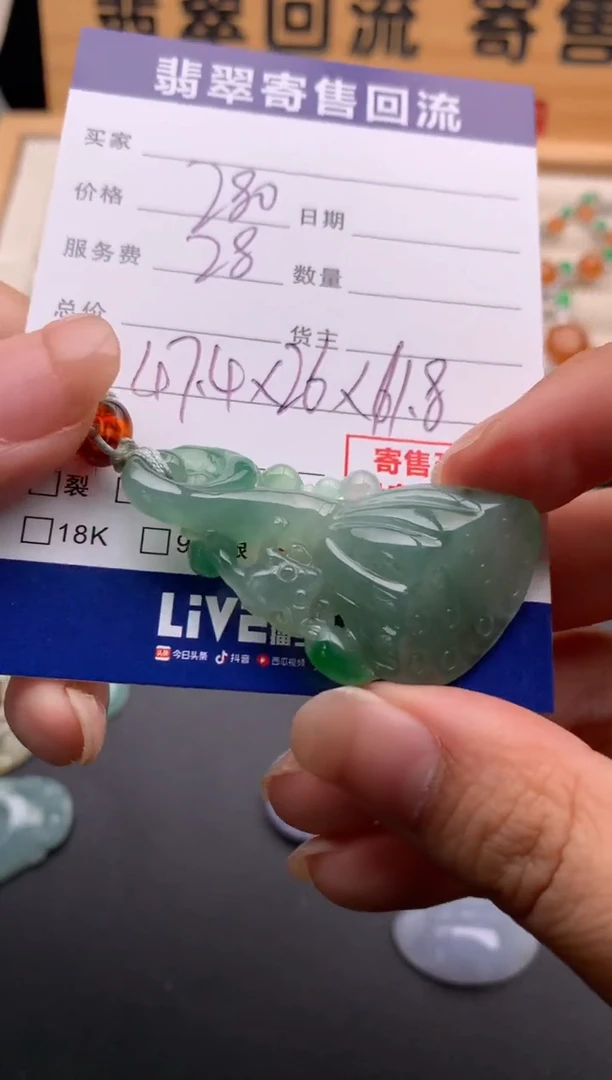 翡翠未镶嵌颈饰10136225