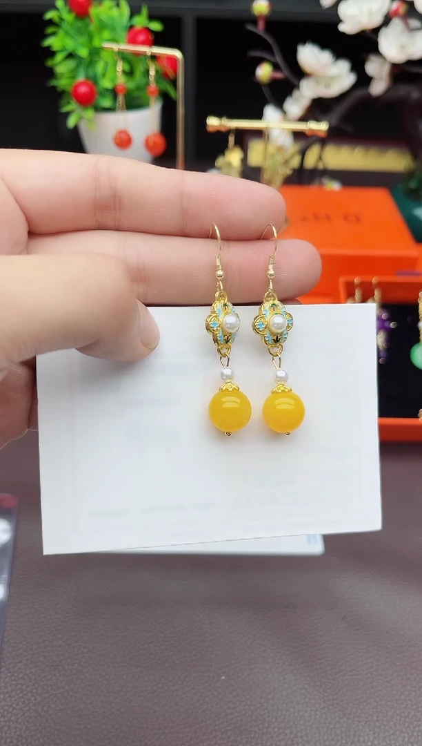 玛瑙/玉髓耳饰银S925镶嵌330000