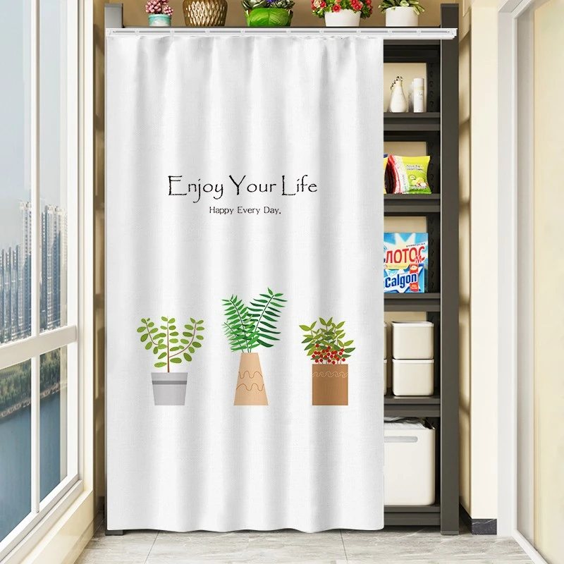 免打孔定制遮挡帘货架铁架防尘帘储物柜收纳架挡灰布帘轨道可移动