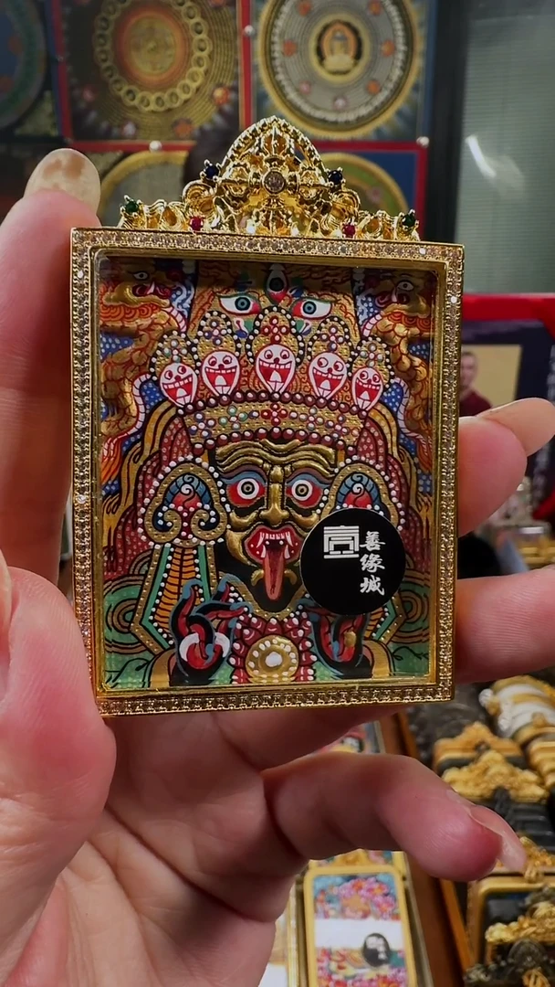 吊坠壹善缘城手绘唐卡扎基