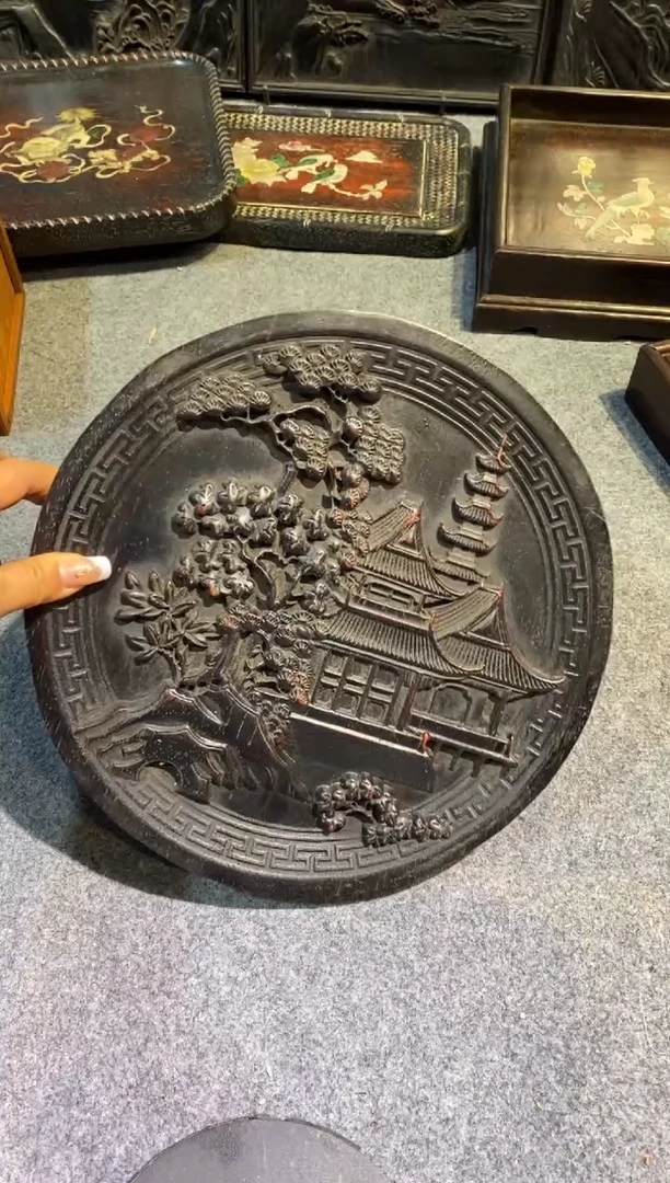 木紫檀拆件雕刻板以直播间实物为准微瑕老物件