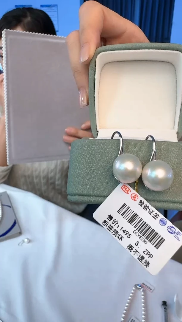 未镶嵌淡水珍珠耳饰淡水珍珠耳钩11-12mm