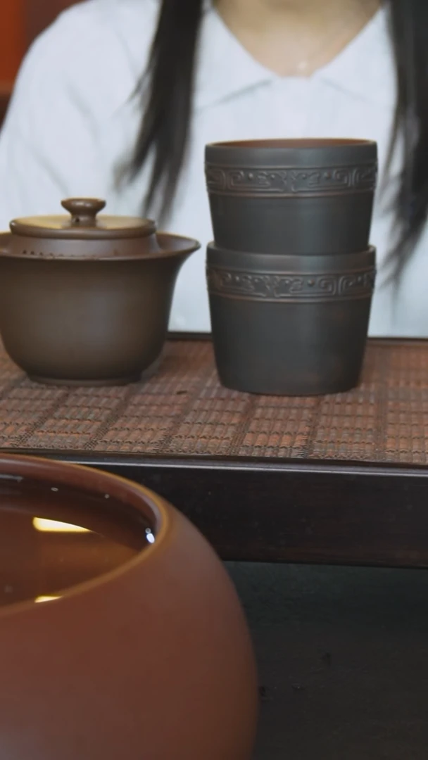 坭兴陶盖碗两杯五谷丰登 200cc