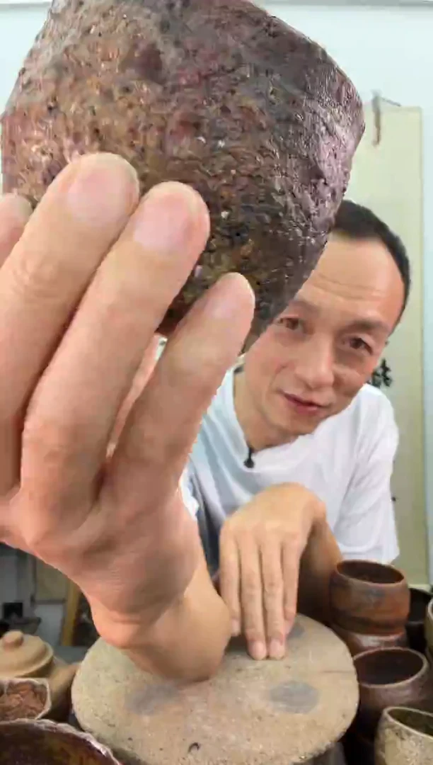 手工中号丑杯子非遗技艺有裂缝+小袋大叶