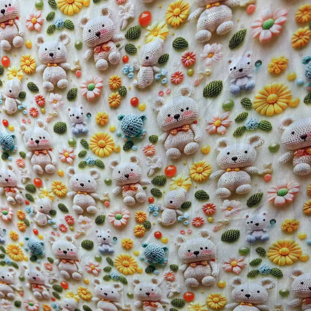 5D数码印花小熊小清风